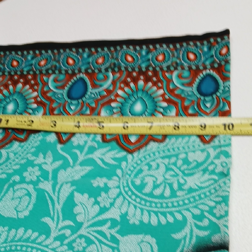 Teal and Blue Paisley Scarf Pront Tunic - Picture 5 of 6